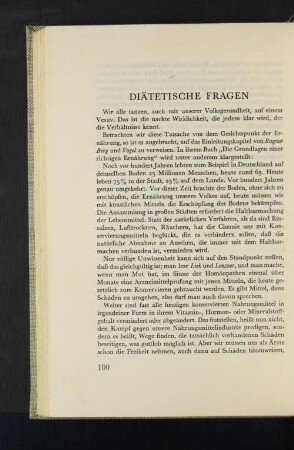 Diätetische Fragen