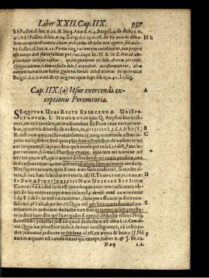 Cap. IIX. (a) Usus exercendae exceptionis Peremtoriae