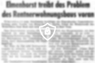Elmenhorst treibt das Problem des Rentnerwohnungsbaus voran