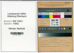 Entnazifizierung Berthold Menser , geb. 20.06.1912 (Konstrukteur)