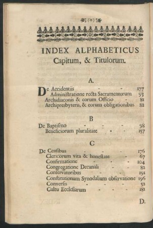 Index Alphabtiscus Capitum, & Tutulorum.