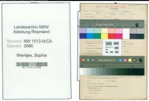 Entnazifizierung Sophia Wientjes , geb. 20.08.1895 ()