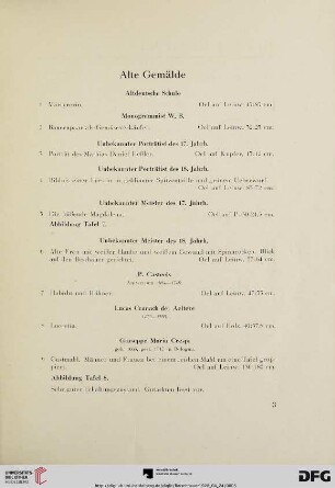 Alte Gemälde (Nr. 1-113)