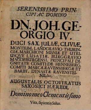 De monarchia universali, quae Europae imminere dicitur