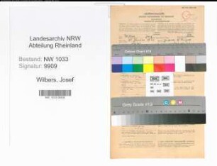 Entnazifizierung Josef Wilbers , geb. 15.01.1921 (Musterzeichner)