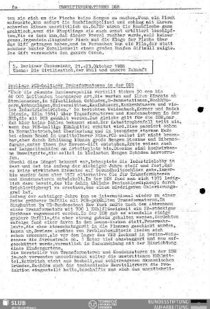 Probleme PCB-haltiger Transformatoren in der DDR