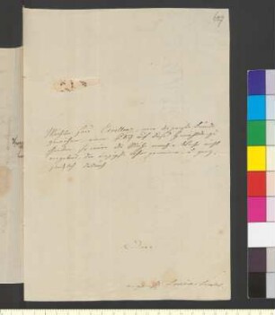 Brief von Seidler, Luise an Goethe, Johann Wolfgang von