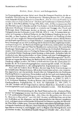 Seegrün, Wolfgang :: Das Erzbistum Hamburg in seinen älteren Papsturkunden, (Studien und Vorarbeiten zur Germania Pontificia, 5) : Köln u.a., Böhlau, 1976