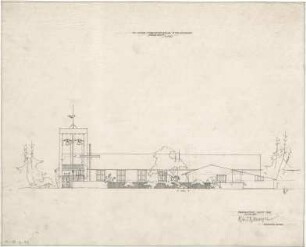 Gsaenger, Gustav; Eichenau (Bayern); Freizeitkirche, Projekt Jugendheim - Südseite (Ansicht)