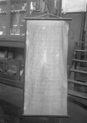 Frottage der Inschrift des Grabsteins von Fulcuin