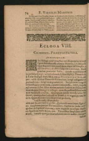 Ecloga VIII. Cui nomen Pharmaceutria.