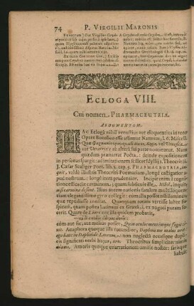 Ecloga VIII. Cui nomen Pharmaceutria.