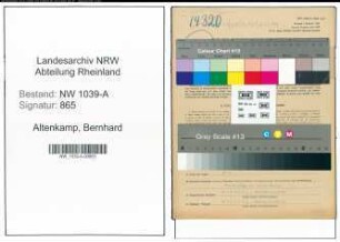 Entnazifizierung Bernhard Altenkamp , geb. 06.05.1909 (Schulhausmeister)