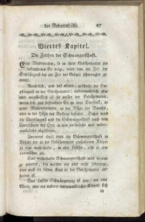 Viertes Kapitel. Die Zeichen der Schwangerschaft.