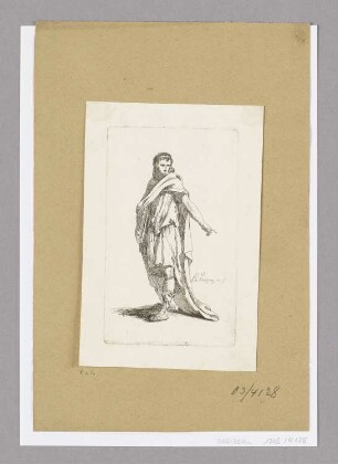 Junger Mann in einem Gewand, ein Buch haltend, Blatt 8 der Folge "Premier Recueill de Figures Drapées"