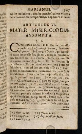 345-362, Articulus VI. Mater Misericordiae Assumpta.
