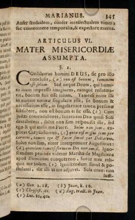 345-362, Articulus VI. Mater Misericordiae Assumpta.