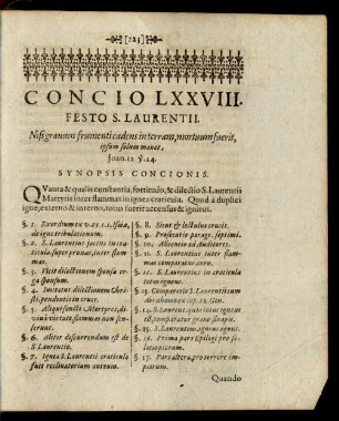 Concio LXXVIII. Festo S. Laurentii.