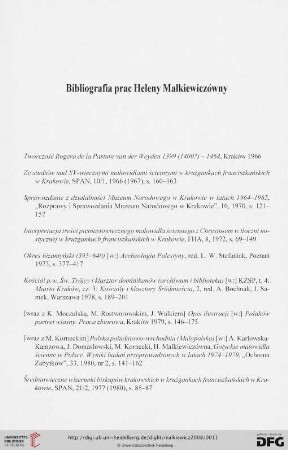 Bibliografia prac Heleny Małkiewiczówny
