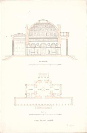 Bühlmann, Josef; Trinkhalle - Grundriss, Querschnitt