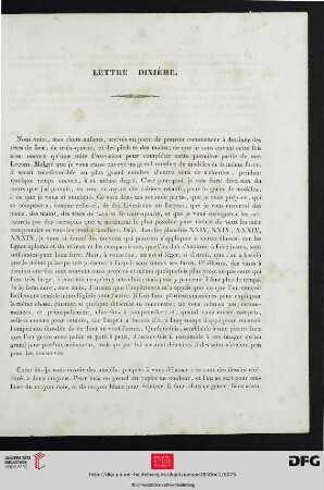 Lettre Dixième