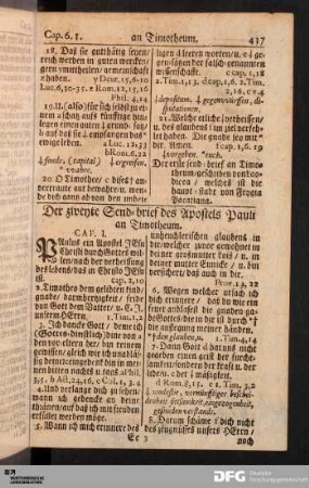 Der zweyte Send-brief des Apostels Pauli an Timotheum.