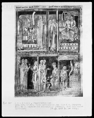 Liber matutinalis des Konrad von Scheyern — Fünf Szenen aus der Legende von der schwangeren Äbtissin, Folio 16recto