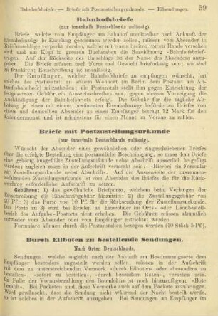 Durch Eilboten zu bestellende Sendungen