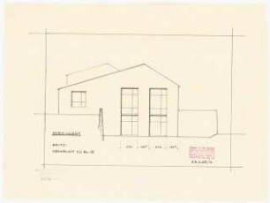 Gemeindehaus Berlin-Britz: Ansicht Nordwest 1:100