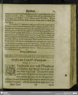 Epistel am Tage S. Stephani, Actor. 6. v. 7.