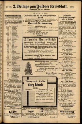 Dritte Ausgabe vom Samstag, den 21. November 1896.