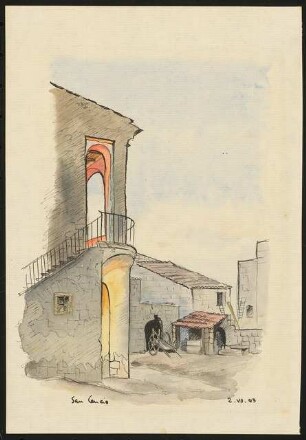 Skizzen: Hinterhof in San Leucio