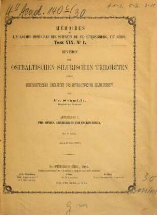 Mémoires de l'Académie Impériale des Sciences de St. Pétersbourg, 7. Ser., 30. 1882