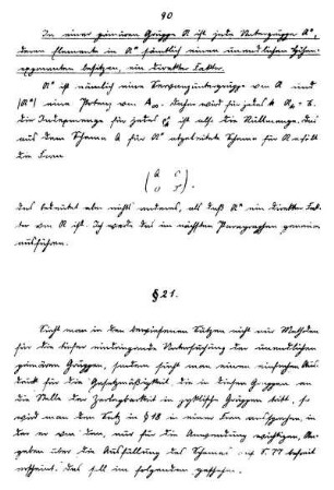 § 21. Die Hauptsätze