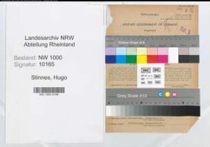 Entnazifizierung Hugo Stinnes, geb. 16.10.1897 (Grossindustrieller)