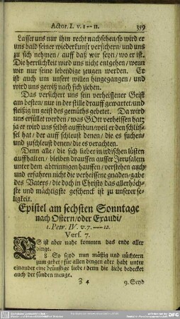 Epistel am sechsten Sonntage nach Ostern, oder Exaudi