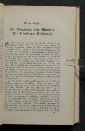 Viertes Kapitel. Die Burggrafen von Nürnberg. Der Nürnberger Reichswald.