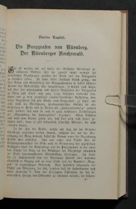 Viertes Kapitel. Die Burggrafen von Nürnberg. Der Nürnberger Reichswald.