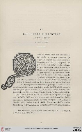 3. Pér. 12.1894: La sculpture florentine au XVe siècle, 1