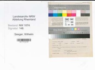 Entnazifizierung Wilhelm Seeger , geb. 25.04.1900 (Tischlermeister)