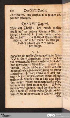 Das XVII. Capitel.