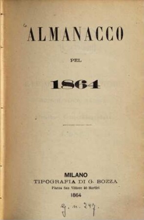 Almanacco pel.... 1864