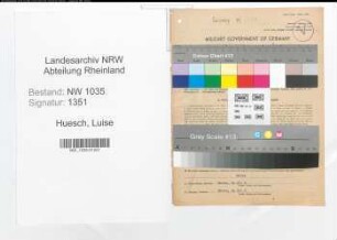 Entnazifizierung Luise Huesch , geb. 07.11.1920 (Angestellte)