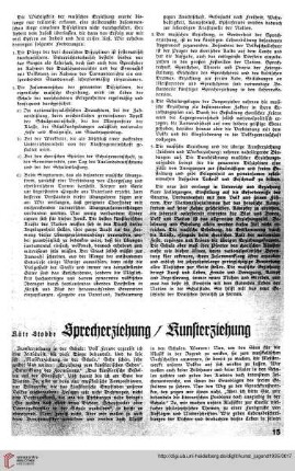N.F. 15.1935: Sprecherziehung/ Kunsterziehung