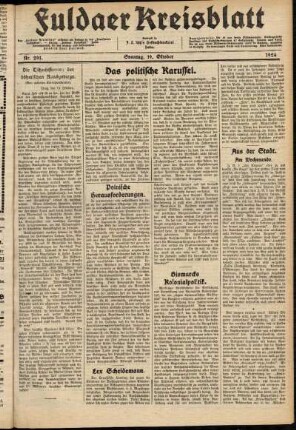 Ausgabe vom Sonntag, den 19. Oktober 1924.