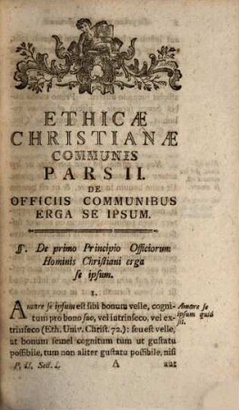 Ethica Christiana Communis, 2,1
