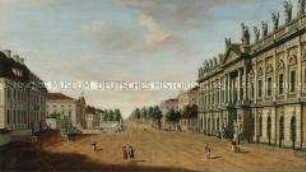 Die Straße Unter den Linden in Berlin mit Zeughaus und Kronprinzenpalais
