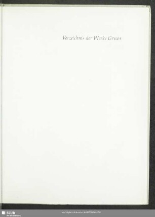 Verzeichnis der Werke Grecos