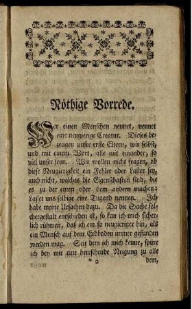 Nöthige Vorrede