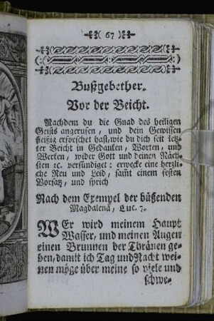 Bußgebether. Vor der Beicht.